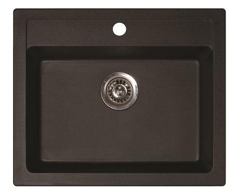 X QUADRO 60 GRANIT SUDOPER CRNI PRAVOKUTNI 60x50x19,5cm/sa sifonom fi 90mm